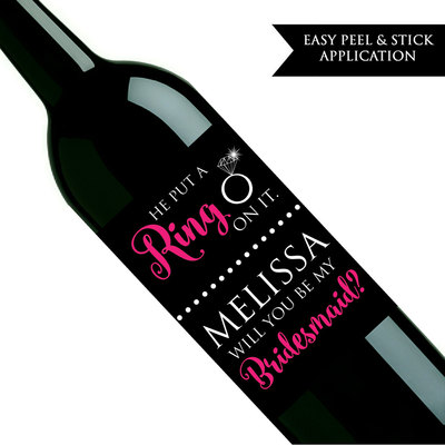 Will you be my bridesmaid wine label - will you be my maid of honor - custom wine label - Thumbnail 4