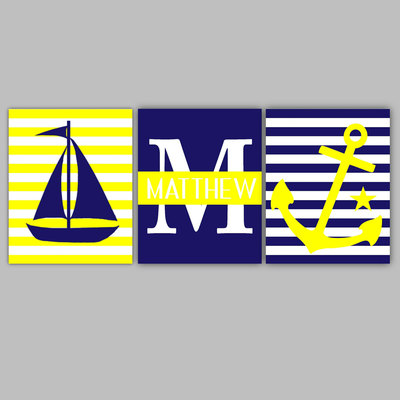 Nursery wall art - nautical wall art - nautical nursery decor
