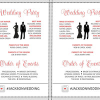 Printable Wedding Program - DIY Wedding Program - Wedding Program Template - California Wedding Program - Thumbnail 1