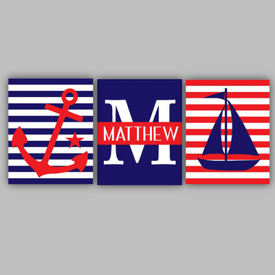 Nursery wall art - Nautical Wall Art - Nautical Nursery Decor