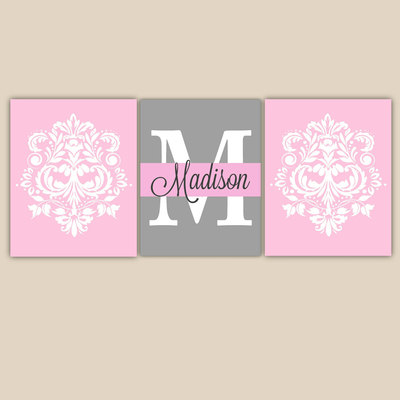 Nursery wall art - Damask Wall Art - Damask Nursery Decor