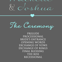 Printable Wedding Program - DIY Wedding Program - Wedding Program Template - Gray Wedding Program - Thumbnail 1