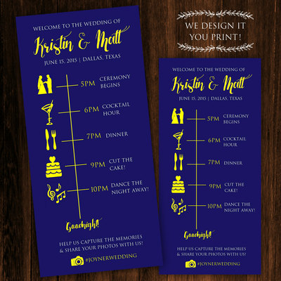 Printable Wedding Timeline - Printable Wedding Itinerary - Wedding Itinerary Template - Wedding Program