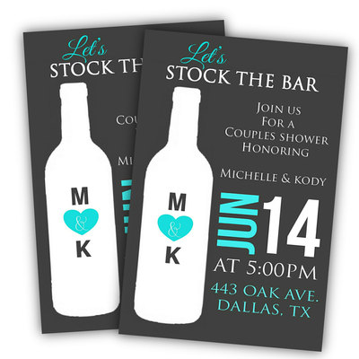 Couples shower invitation - stock the bar invitation - bridal shower invitation