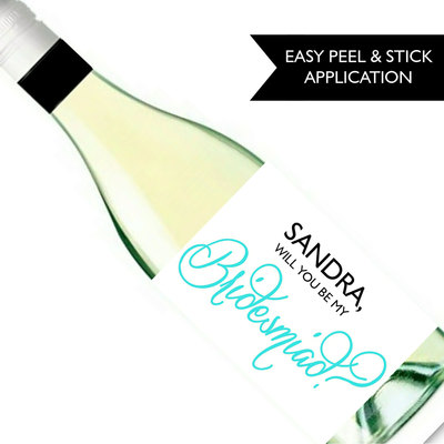 Will you be my bridesmaid wine label - will you be my maid of honor - custom wine label - Thumbnail 4
