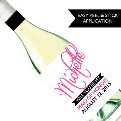 Will you be my bridesmaid wine label - will you be my maid of honor - custom wine label - Thumbnail 4