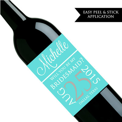 Will you be my bridesmaid wine label - will you be my maid of honor - custom wine label - Thumbnail 4