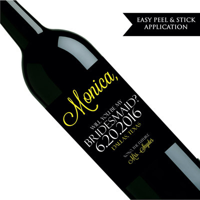 Will you be my bridesmaid wine label - will you be my maid of honor - custom wine label - Thumbnail 4