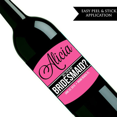 Will you be my bridesmaid wine label - will you be my maid of honor - custom wine label - Thumbnail 5