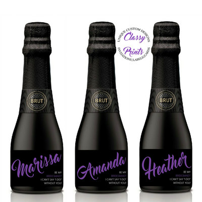 Will you be my maid of honor mini champagne labels - will you be my bridesmaid - mini wine label- bridesmaid gift - Thumbnail 3