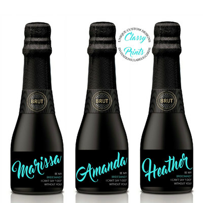 Will you be my maid of honor mini champagne labels - Will you be my bridesmaid - mini wine label- bridesmaid gift