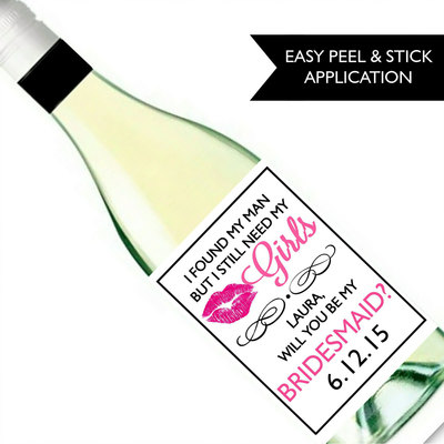 Will you be my bridesmaid wine label - Will you be my maid of honor - Custom wine label