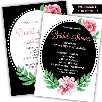 Bridal Shower Invitation - Rustic Bridal Shower Invitation - Floral Chic Bridal Shower Invitation