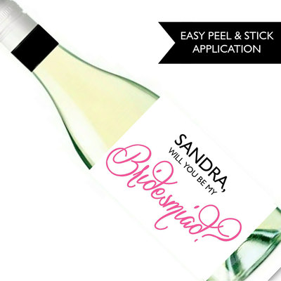 Will you be my bridesmaid wine label - Will you be my maid of honor - Custom wine label