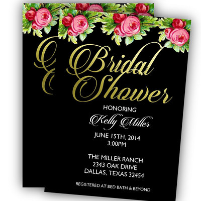 Bridal shower invitation - rustic bridal shower invitation - floral chic bridal shower invitation