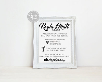 Printable wedding sign | Reception Sign