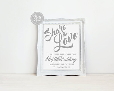 Printable wedding sign | Social media sign | Reception Sign