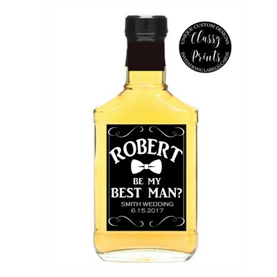 Will you be my best man - will you be my groomsman - custom whiskey label - groomsman gift - best man gift - Thumbnail 2