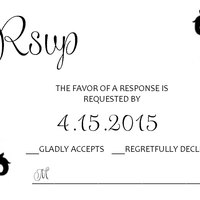 Printable Wedding Invitation - Calligraphy Wedding Invitation - Damask Wedding Invitation - Black and White Wedding Invitation - Thumbnail 2