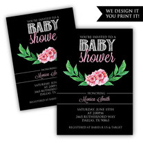 Baby girl baby shower invitation - Rustic baby shower invitation - pink baby shower invitation - floral baby shower