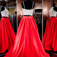 beautiful prom dresses,Outfit A-line Straps Floor-length Taffeta Prom Dresses Evening Dresses 8668 - Thumbnail 1
