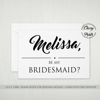 Bridesmaid card - maid of honor card - will you be my bridesmaid? - will you be my maid of honor - bridesmaids gift - maid of honor gift