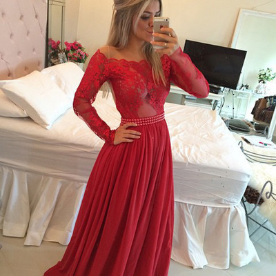 Camo prom dresses,red a-line scoop  chiffon prom dresses evening dresses 8662