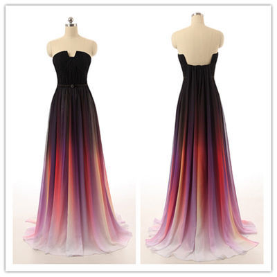 Gradient prom dresses, long prom dresses, unique prom dresses, chiffon prom dresses, cheap prom dresses, evening dress, PD15317