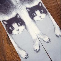 Japanese Harajuku Cute Cat Pattern Thigh High Tights Stockings - Thumbnail 3