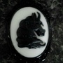 Black Unicorn Large Cameo Pendant Necklace-1