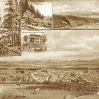 Olympia, Washington in 1903 - Bird's Eye View, Aerial map, Panorama, Vintage, Antique map, Reproduction, Giclée, Fine Art, Wall Art, History - Thumbnail 3