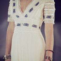 SEXY DEEP V NECK BOHEMIAN FLORAL PATTERN CASUAL LONG DRESS - Thumbnail 4