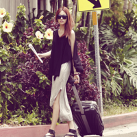 KOREAN FASHION TWO PIECES BLACK TANK GREY CASUAL DRESS - Thumbnail 2