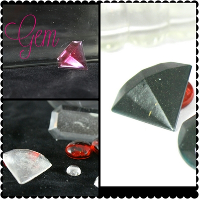 "gem" resin charms -  3 shade options