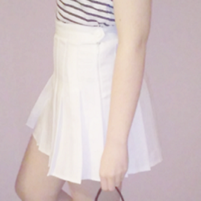 College wind pleated skirt