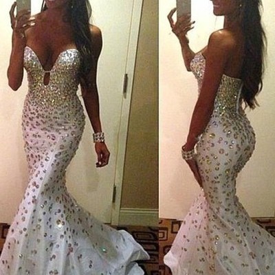 Sexy mermaid prom dress, long prom dress, rhinestone prom dress, prom dress online, 2016 prom dress,pd160014 - Thumbnail 4
