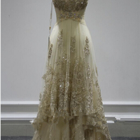 2016 Hot Sale A-line Lace Beading Appliques Elegant Long Evening/Prom/Party Dresses,PD160017 - Thumbnail 1