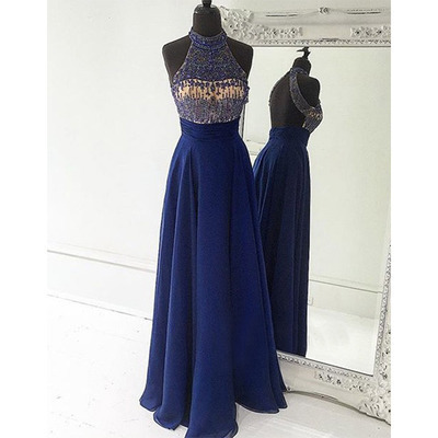 Prom dress,sexy prom dress,halter prom dress,backless prom dress,crystal prom dress,floor length prom dress,high waist prom dress,pd160020 - Thumbnail 4