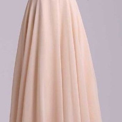 Long chiffon strapless boat neckline beaded bodice pst0016