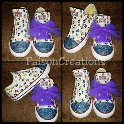 Kids custom leopard print converse