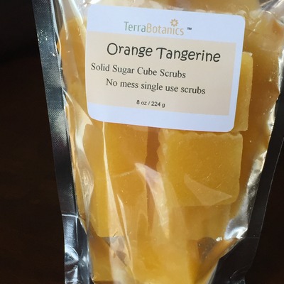 Orange tangerine sugar cube scrub