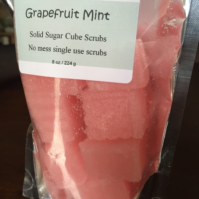 Grapefruit mint sugar cube scrub