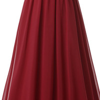 Floor Length Chiffon Evening Dresses Prom Gowns with Applique pst0051 - Thumbnail 1