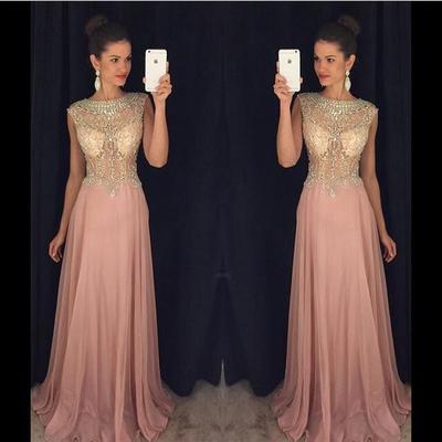 Pink sexy prom dresses beads bodice pst0071