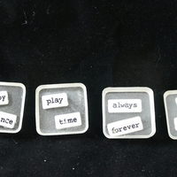Square Word Play Charm -  8 Styles - Thumbnail 1