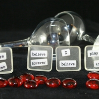 Square Word Play Charm -  8 Styles - Thumbnail 2