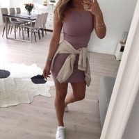Sexy hanging neck sleeveless dress   1602 - Thumbnail 1