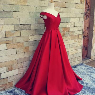 Off shoulder satin prom gowns evening dresses a line pst0043