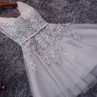 Short Lace Prom Gowns Cocktail Dresses Tulle Skirt pst0049 - Thumbnail 2