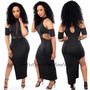 Sexy Side Split Maxi-Black - Thumbnail 1